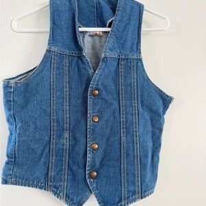 Vintage GWG Denim Vest 100% Cotton | Button Front Western Jean Vest